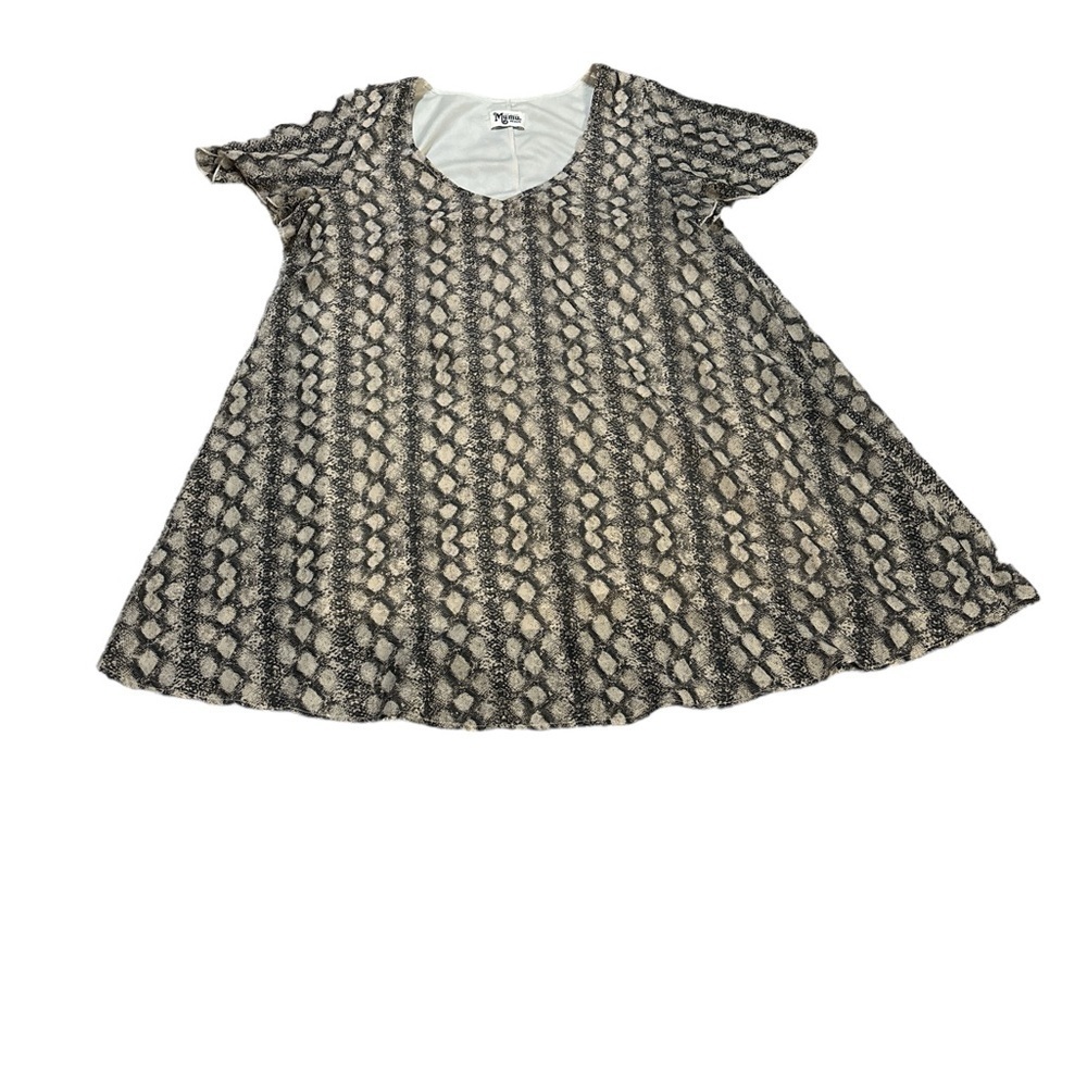 Show Me Your Mumu Snake Print Kylie Mini Swing Dress Black and Cream Size Medium
